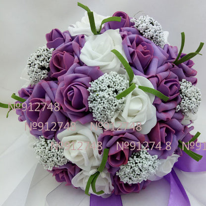 Bride Holding Flowers Romantic Wedding Colorful Bride 's Bouquet Red Pink Blue And Purple Bridal