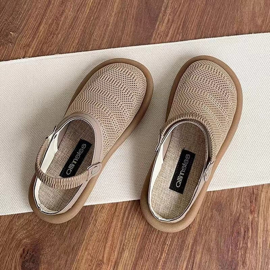 Soft Bottom Closed Toe Breathable Mesh Slip-on Hole Shoes