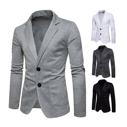 Simple Lapel Two-button Single Western Coat