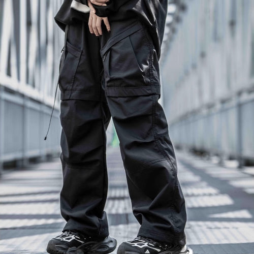 Straight Cargo Pants Men's Multi-pocket Paratrooper Pants