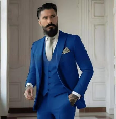 Men's Slim Fit Solid Color Business Suit