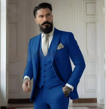 Men's Slim Fit Solid Color Business Suit