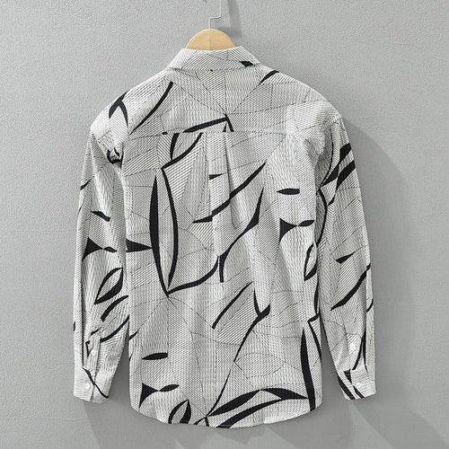 Japanese Trendy Printed Long Sleeve Shirt For Men