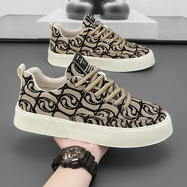 Graffiti prints black canvas sneakers mens vulcanized shoes man low top sneaker lace up trainer skateboard