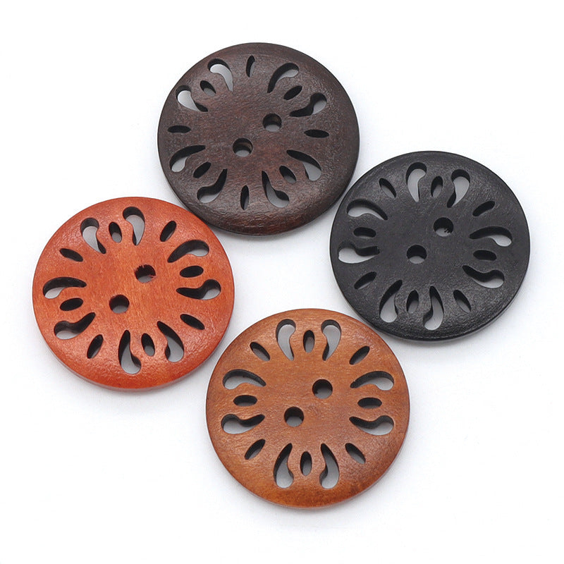 Natural Wood Dyed Lase Coat Sweater Cardigan Clothes Buttons
