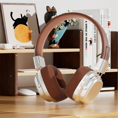 Retro On-Ear Wireless Headset Bluetooth Talking Headset Surround Sound Headset Bluetooth 5.3 DR02