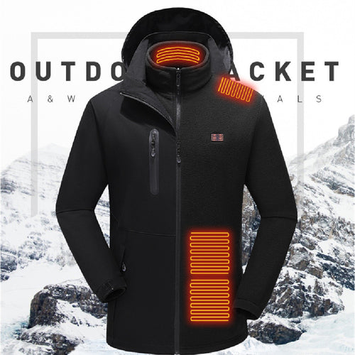 Dual Control Zone 15 Intelligent Heating Shell Jacket Winter Outdoors Mountaineering Cold Protection Warm Coat Jacket