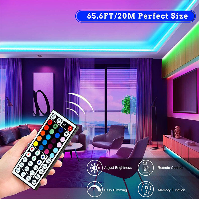شريط إضاءة LED 5050 RGB شريط مرن ثنائي الصمام 5 متر وحدة تحكم ديكور غرفة التلفزيون الكمبيوتر إضاءة خلفية ديكور عيد الميلاد