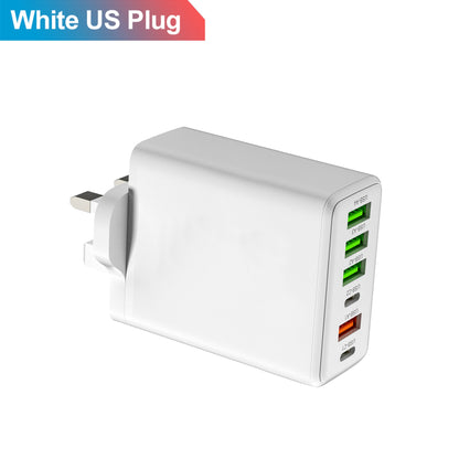 Multi interface mobile phone charger 2Type-c PD+4USB travel charging head