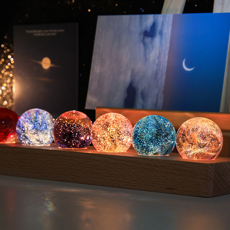 Colorful glass beads dragon beads glowing crystal balls desktop home decor ornaments birthday gifts small night lights