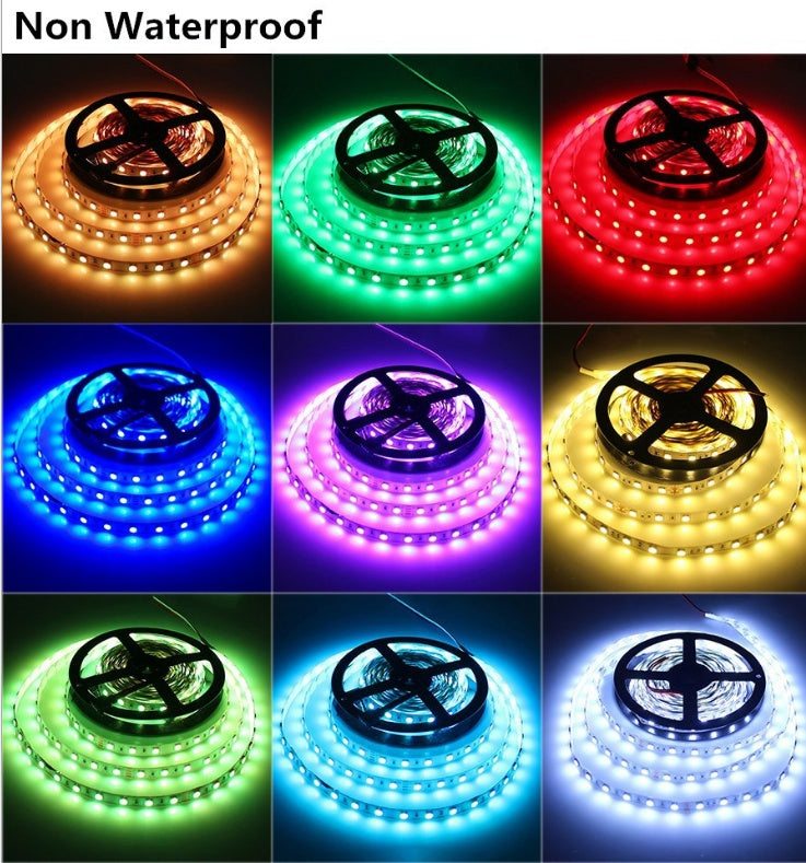 شرائط إضاءة LED، 60 حبة إضاءة، شرائط إيبوكسي ناعمة مقاومة للماء