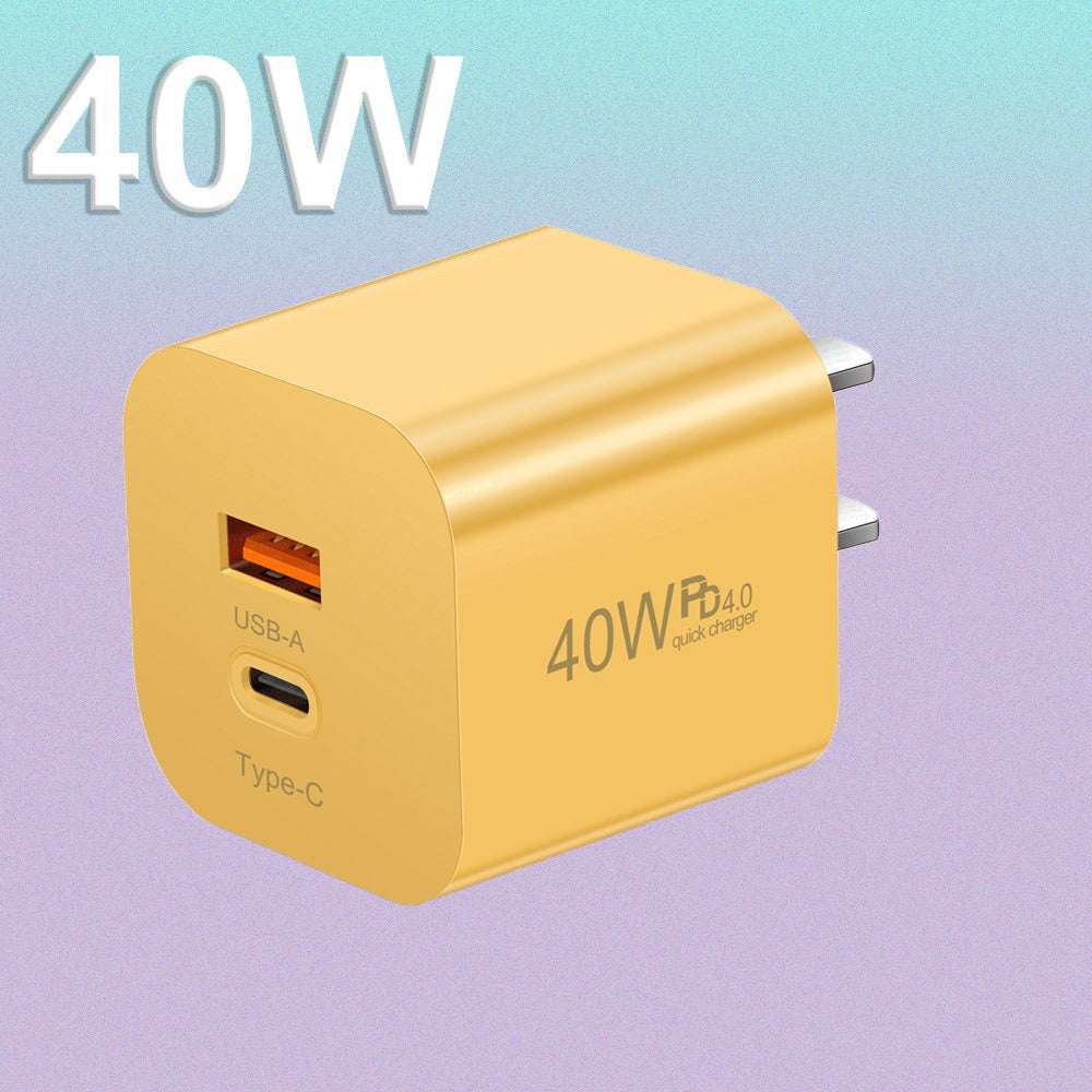 Fast charging mobile phone PD40W charging head type-c PD port European, American and British standard speed adapter charger