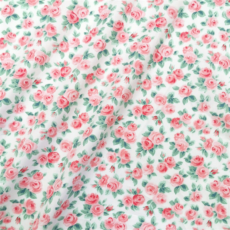 Pastoral Small Rose Berry Cotton Twill Cloth Bedding Goods Home Clothes Dress Fabric