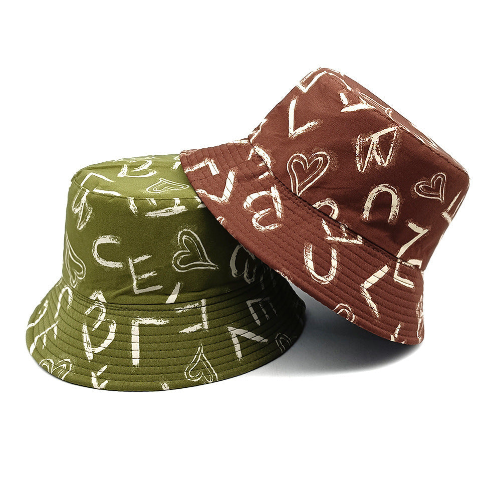 Love Letter Pattern Digital Printing Bucket Hat