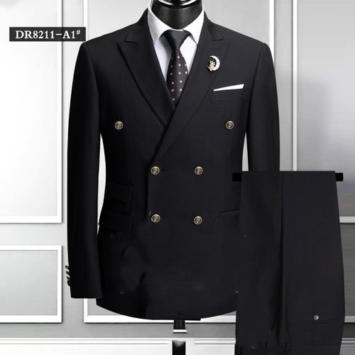 Plus Size Double Breasted Suit Men's Two-piece Suit