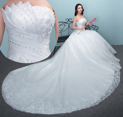 wedding bride  dress new large tail size wedding dress factory wholesale TH52