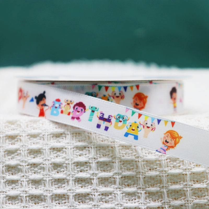 Packing Ribbon Polyester Printing Webbing Bouquet Bandage