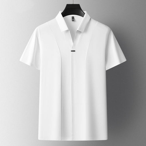 Business Casual Solid Color Polo Shirt Men