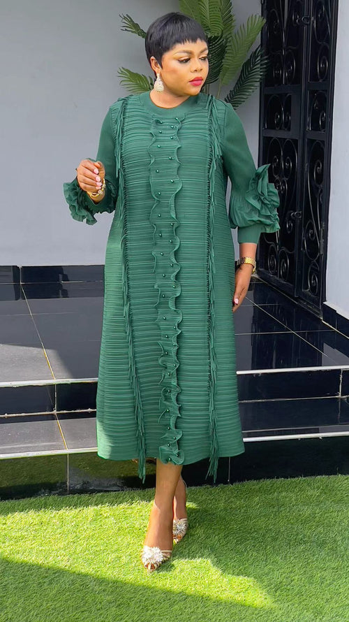 African Plus Size Long Sleeve Dress