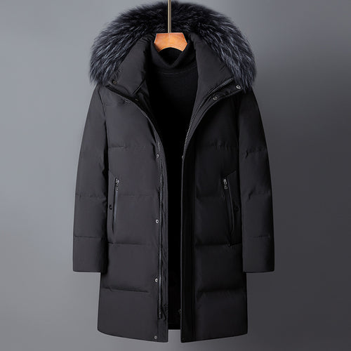 Fur Collar Mid-length Light Luxury Thickened Warm Cold-resistant Hooded Down Jacket