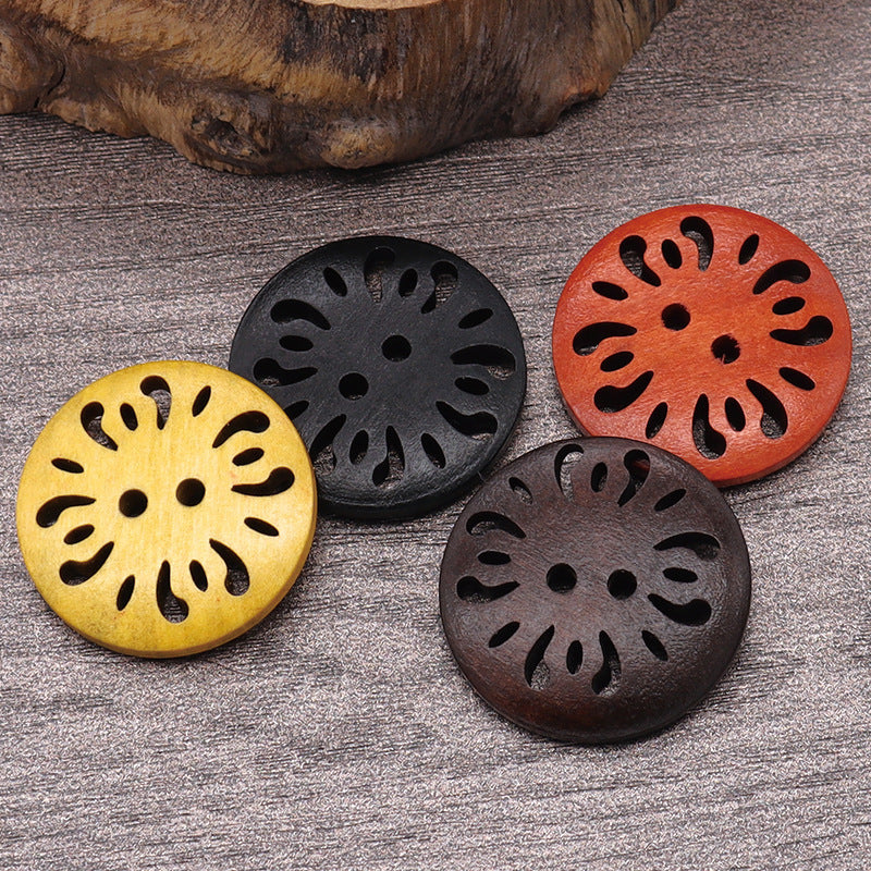 Natural Wood Dyed Lase Coat Sweater Cardigan Clothes Buttons