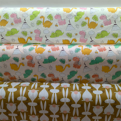 Cartoon Panda And Tiger Cotton Twill