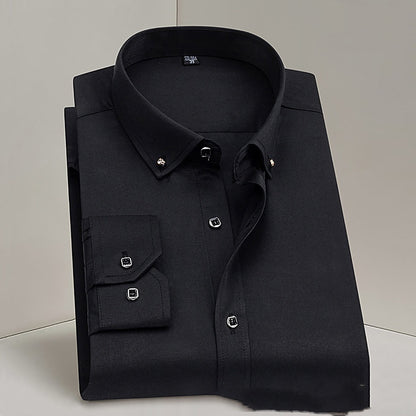 Business Formal Wear Men's Shirt Professional Wedding Best Man Non-ironing Pure White