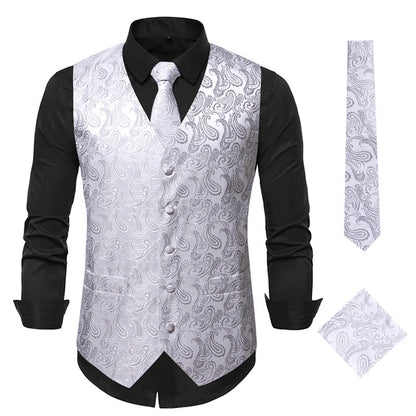 Fashion SUNFLOWER Vest Men's Embroidered Vest European Size Coat