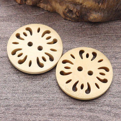 Natural Wood Dyed Lase Coat Sweater Cardigan Clothes Buttons