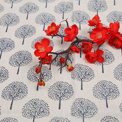 Cotton And Hemp Cloth Plant Tower Series Thickened Printed Fabric Storage Cloth
