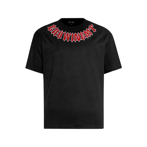 Men's Embroidered Short-sleeved T-shirt With Small Neckline Street Fashion