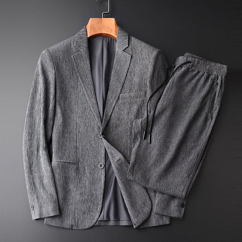 Retro Style Lightweight Striped Casual Suit Jacket