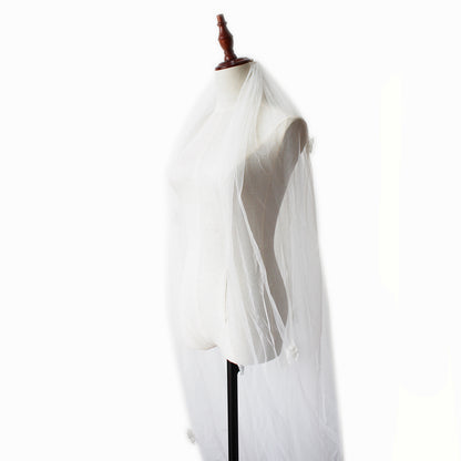 Wedding  Dresses Bridal Church Wedding Pearl Long Tail Tulle