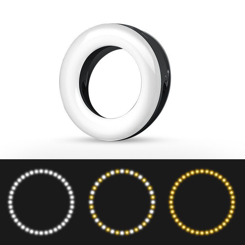 حلقة إضاءة LED لتصوير السيلفي بالهاتف المحمول وإضاءة الكاميرا والصور والبث المباشر على يوتيوب مع قابس USB