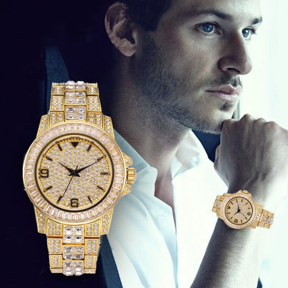 MISSFOX V291 Classic Arabic Watch Men Top Brand Luxury Men Watch Waterproof Male Clock Full Diamond Quartz Iced Out Watch With Box