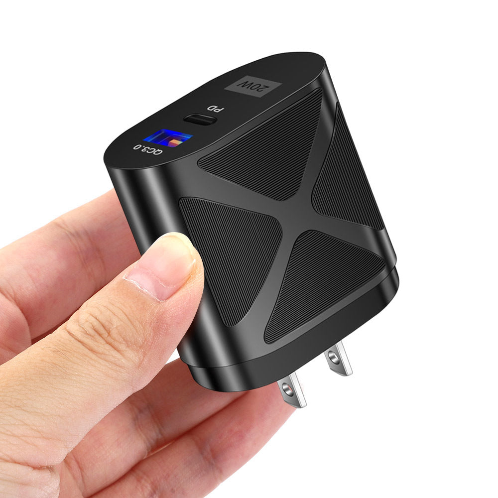 LED luminous PD20W+QC3.0 4A mobile phone charger fast charging dual port fast charging head