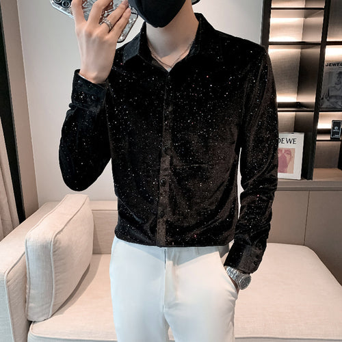 Men's Casual Business Sequined Shirt