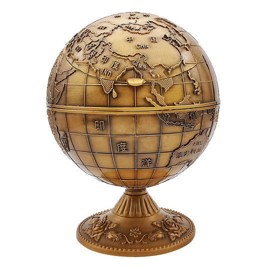 Antique style personalized ashtray with lid anti fly ash household large classical craft gift