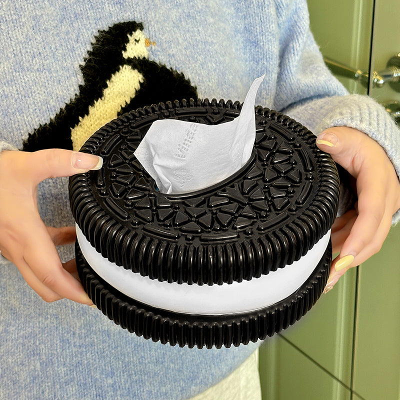 Creative and minimalist Oreo paper box home living room bedroom desktop high-end sense tissue box decorative accessories, ornaments