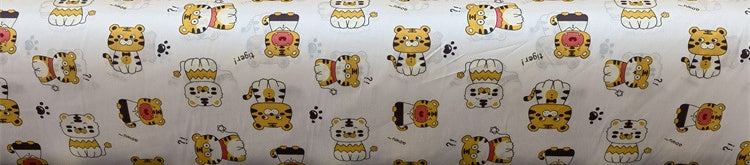 Cartoon Panda And Tiger Cotton Twill