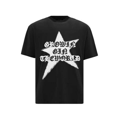 Design Five-pointed Star Letter Printed T-shirt Men