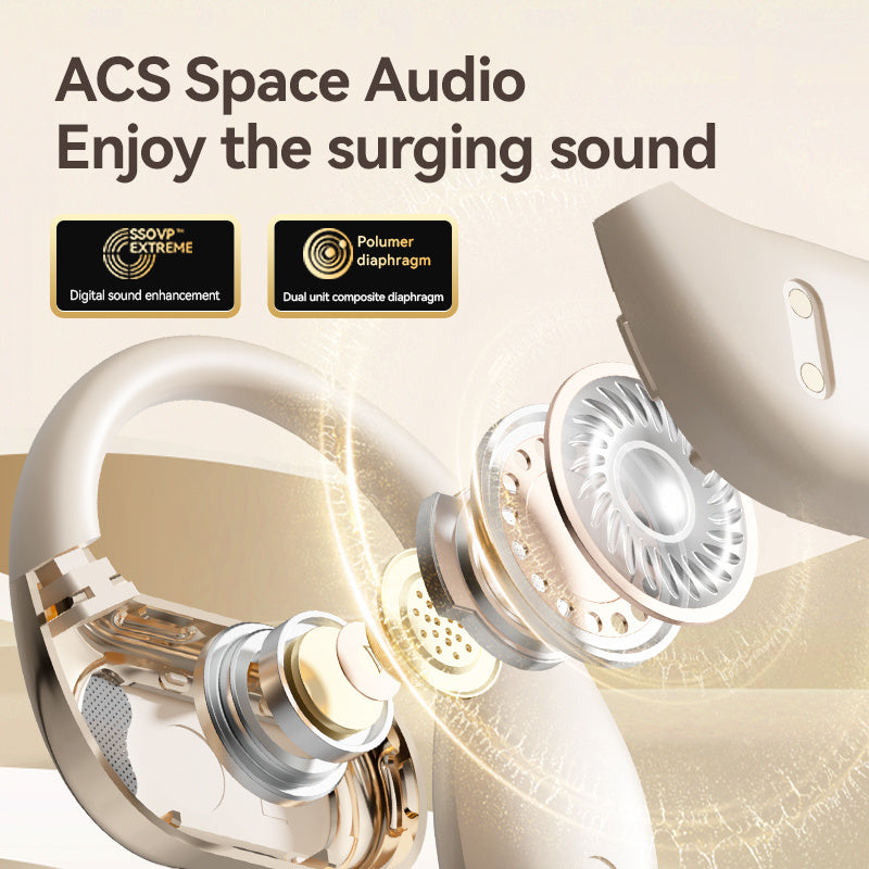 Fall Open - Ear Weireless Earphone, Lightweight Earphone , Noice Cancelling Bluetooth - CompatibleStereo