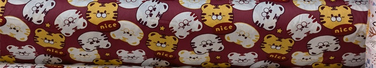 Cartoon Panda And Tiger Cotton Twill