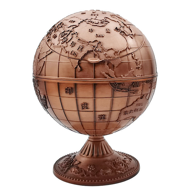Antique style personalized ashtray with lid anti fly ash household large classical craft gift