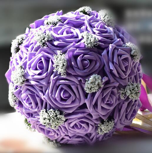Bride Holding Flowers Romantic Wedding Colorful Bride 's Bouquet Red Pink Blue And Purple Bridal