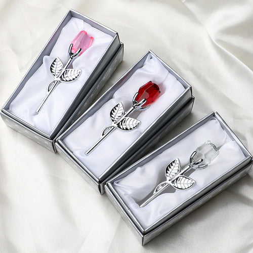 New Valentine's Day Metal Crystal Rose Decorations