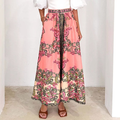 Fashionable Printed Skirt Ethnic Style Casual