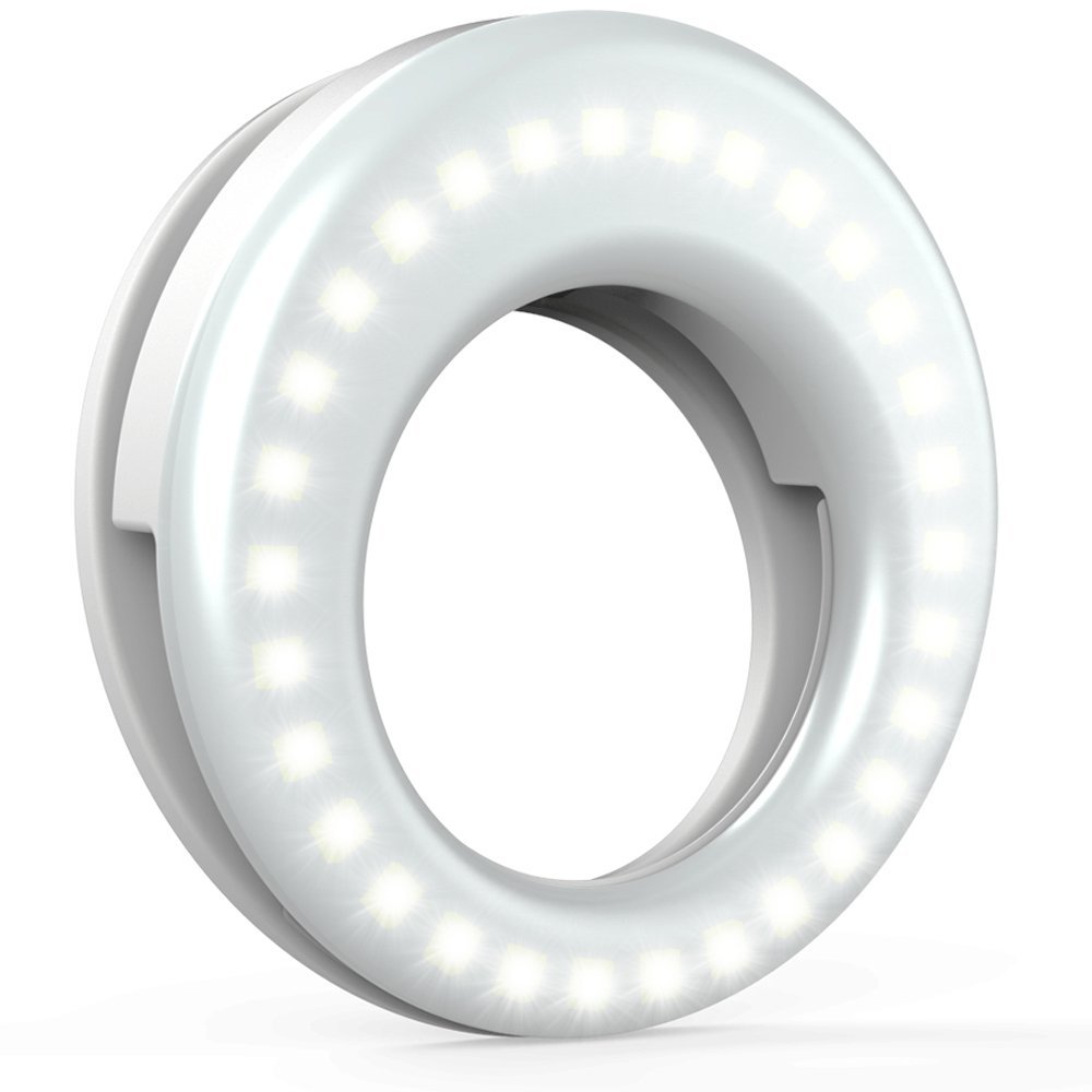 حلقة إضاءة LED لتصوير السيلفي بالهاتف المحمول وإضاءة الكاميرا والصور والبث المباشر على يوتيوب مع قابس USB