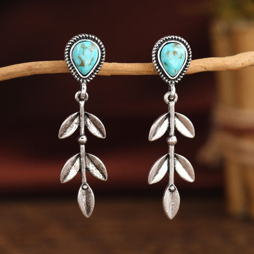 Creative Long Ethnic Style Earrings Drop Leaf Shape