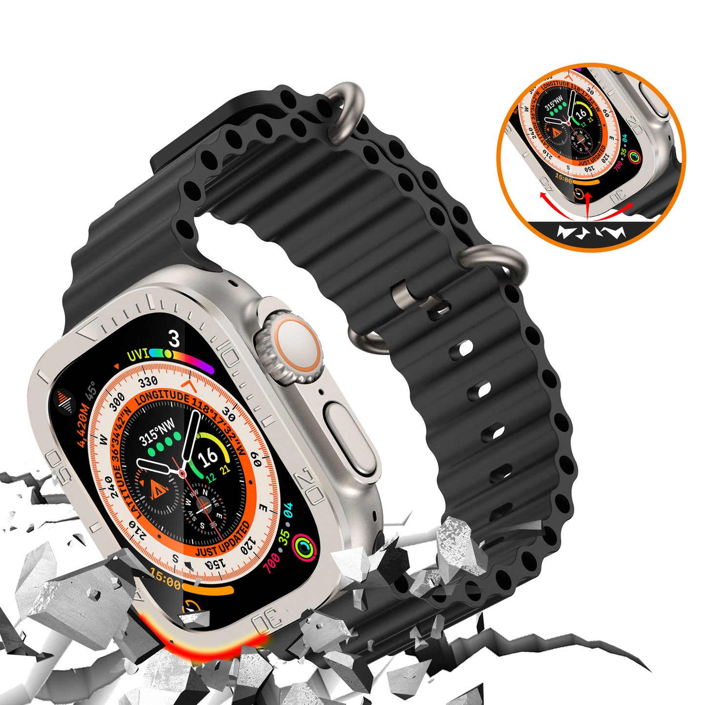 Applicable Watch 49mm Digital Metal Frame